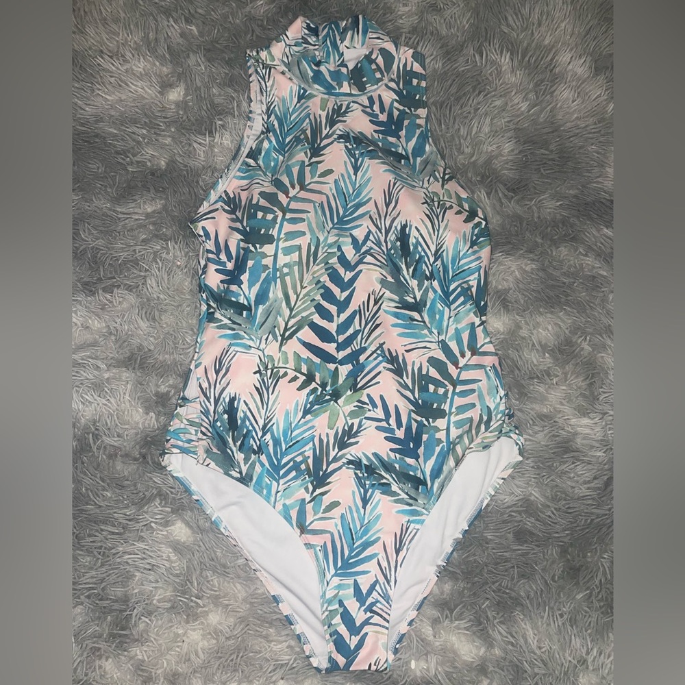 AXESEA Floral One Piece Bathing Suit, Women Size 12